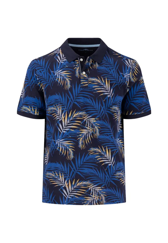 Polo Shirt Men FYNCHHATTON Polo Shirt Made Of Cotton With Botanical Print Navy Polo Shirt Men FYNCHHATTON Polo Shirt Made Of Cotton With Botanical Print Navy