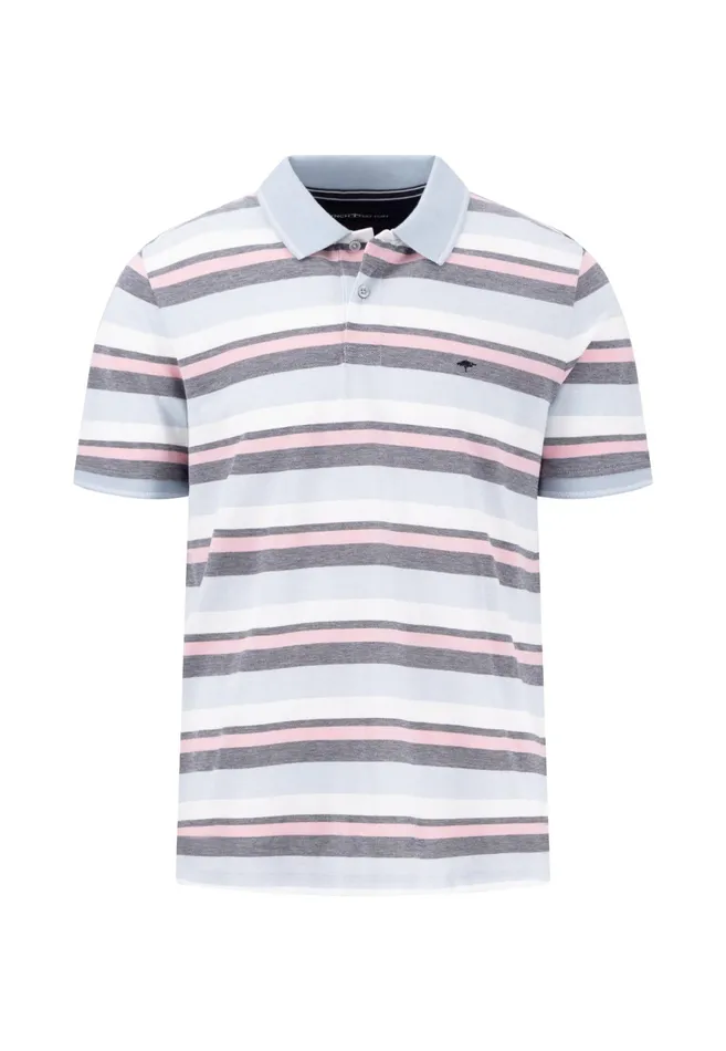 Polo Shirt Men FYNCHHATTON Striped Polo Shirt Casualfit Sunny Orangesummer Breezeturf Green