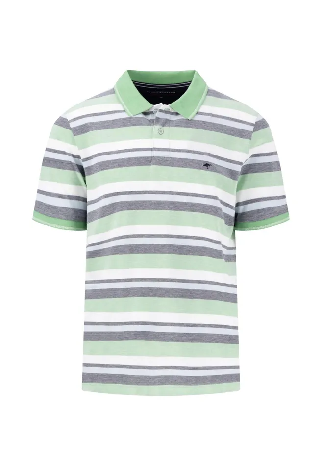 Polo Shirt Men FYNCHHATTON Striped Polo Shirt Casualfit Sunny Orangesummer Breezeturf Green