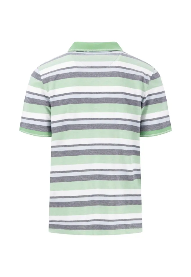Polo Shirt Men FYNCHHATTON Striped Polo Shirt Casualfit Sunny Orangesummer Breezeturf Green