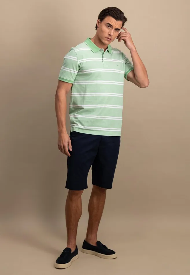 Polo Shirt Men FYNCHHATTON Striped Polo Shirt Made Of Cotton Sunny Orangepeesummer Breezestrong Bluenavyturf Green