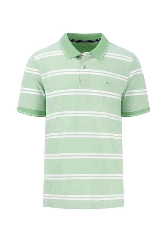Polo Shirt Men FYNCHHATTON Striped Polo Shirt Made Of Cotton Sunny Orangepeesummer Breezestrong Bluenavyturf Green