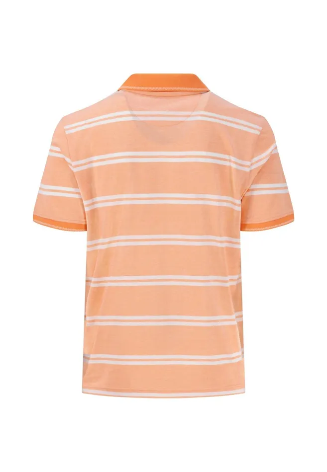 Polo Shirt Men FYNCHHATTON Striped Polo Shirt Made Of Cotton Sunny Orangepeesummer Breezestrong Bluenavyturf Green