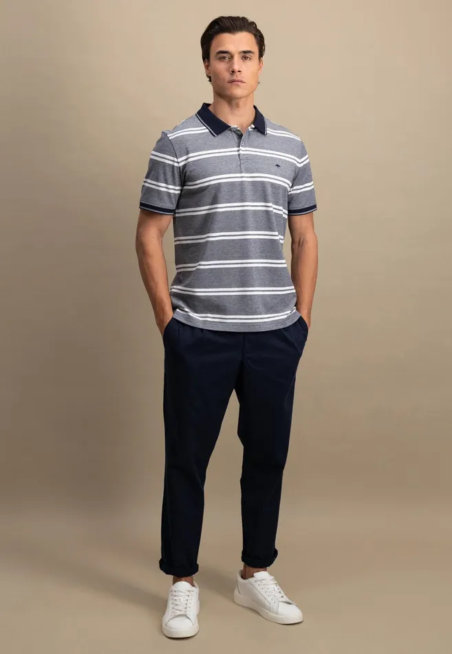 Polo Shirt Men FYNCHHATTON Striped Polo Shirt Made Of Cotton Sunny Orangepeesummer Breezestrong Bluenavyturf Green