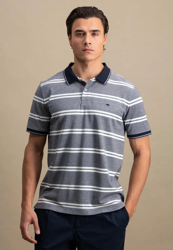 Polo Shirt Men FYNCHHATTON Striped Polo Shirt Made Of Cotton Sunny Orangepeesummer Breezestrong Bluenavyturf Green