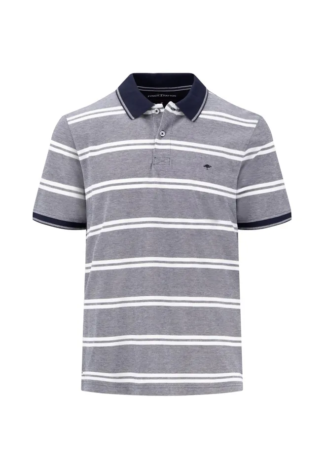 Polo Shirt Men FYNCHHATTON Striped Polo Shirt Made Of Cotton Sunny Orangepeesummer Breezestrong Bluenavyturf Green