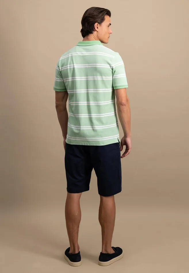 Polo Shirt Men FYNCHHATTON Striped Polo Shirt Made Of Cotton Sunny Orangepeesummer Breezestrong Bluenavyturf Green