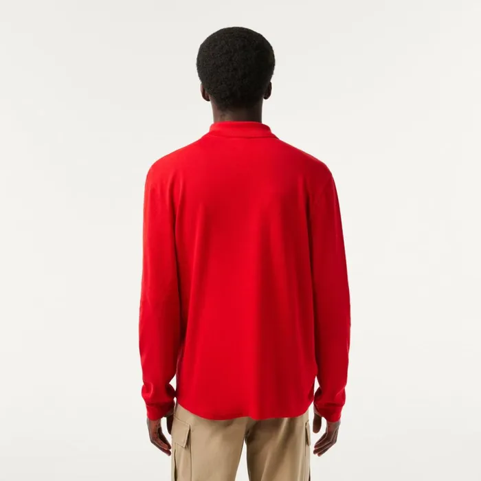 Polos Men Lacoste Men039s Long Sleeve Cotton Polo Red 240