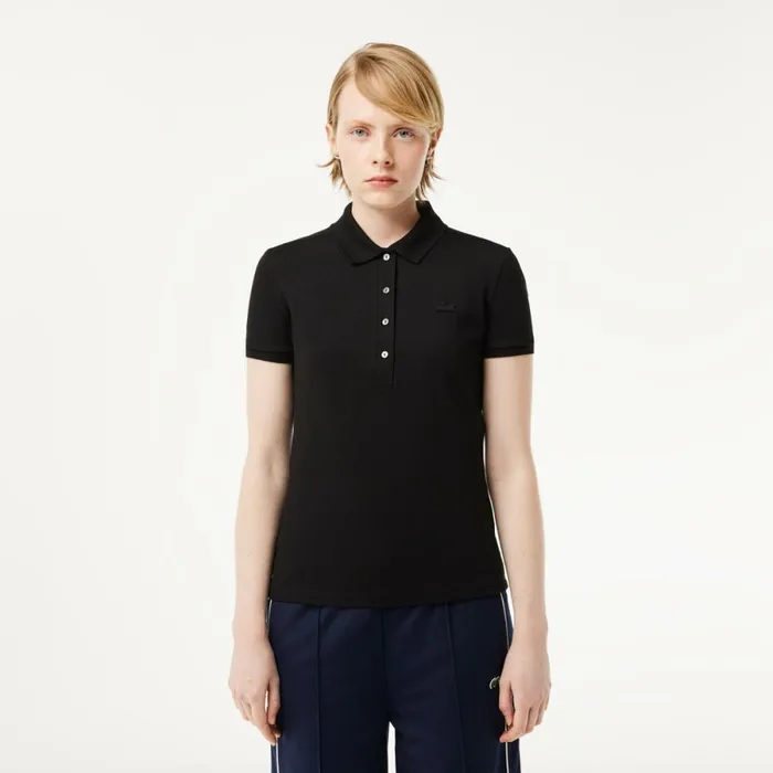 Polos Women Lacoste Women039s L12D Slim Fit Stretch Mini Piqu Polo Black 031