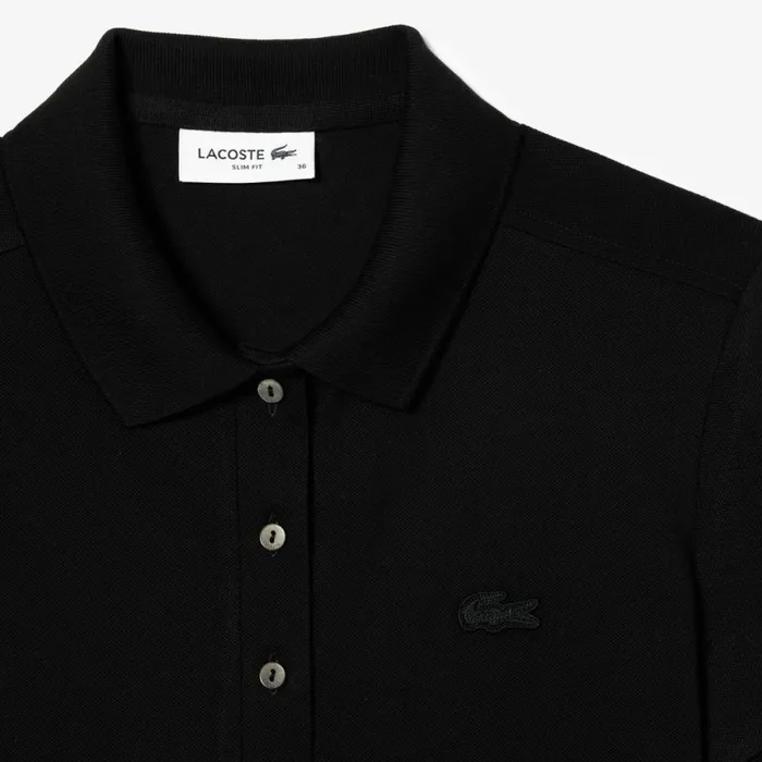 Polos Women Lacoste Women039s L12D Slim Fit Stretch Mini Piqu Polo Black 031