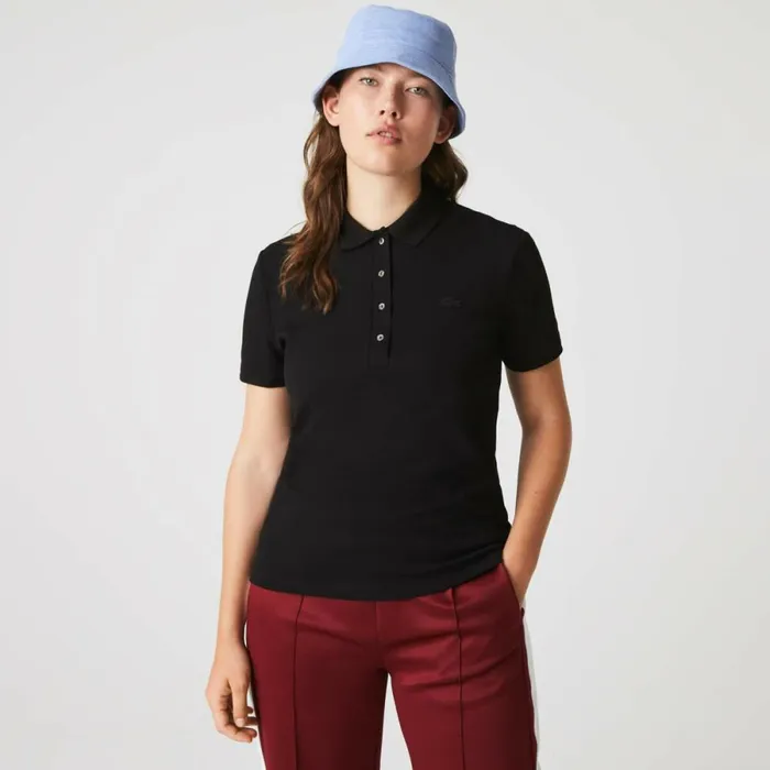 Polos Women Lacoste Women039s L12D Slim Fit Stretch Mini Piqu Polo Black 031