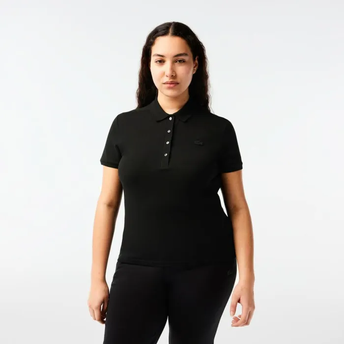 Polos Women Lacoste Women039s L12D Slim Fit Stretch Mini Piqu Polo Black 031