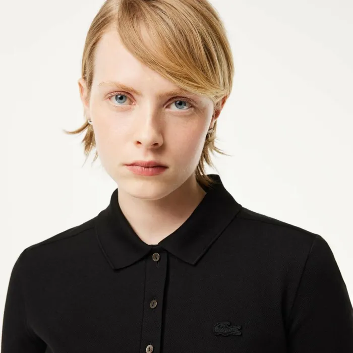 Polos Women Lacoste Women039s L12D Slim Fit Stretch Mini Piqu Polo Black 031