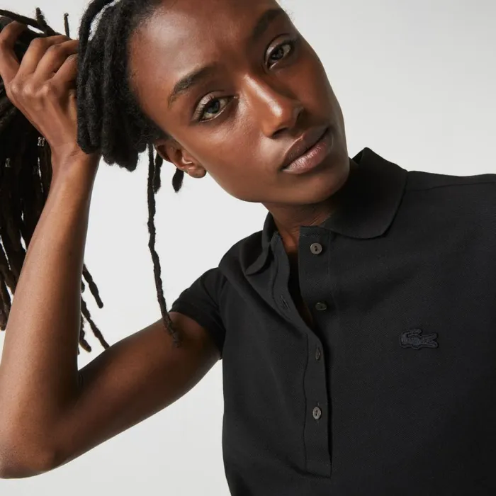 Polos Women Lacoste Women039s L12D Slim Fit Stretch Mini Piqu Polo Black 031