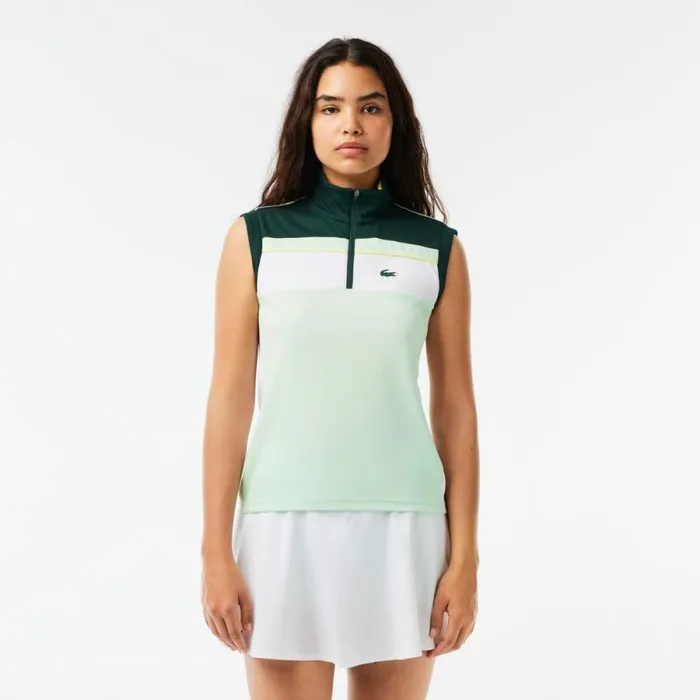 Polos Women Lacoste Women039s Ripstop Piqu UltraDry Tennis Polo Green White Pi5 Polos Women Lacoste Women039s Ripstop Piqu UltraDry Tennis Polo Green White Pi5
