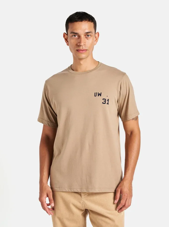 Print Tee In Sand Single Jersey UW31 Men Universal Works Tees