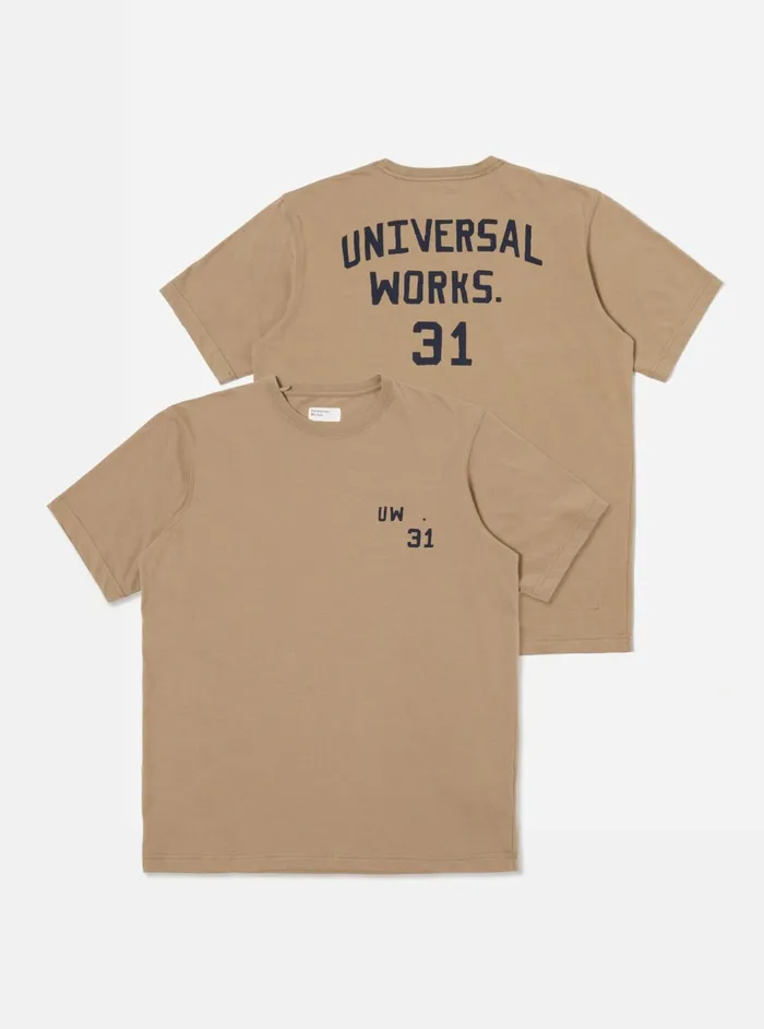Print Tee In Sand Single Jersey UW31 Men Universal Works Tees