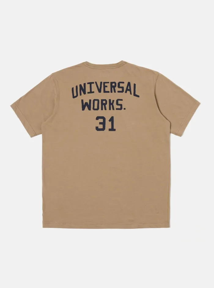 Print Tee In Sand Single Jersey UW31 Men Universal Works Tees