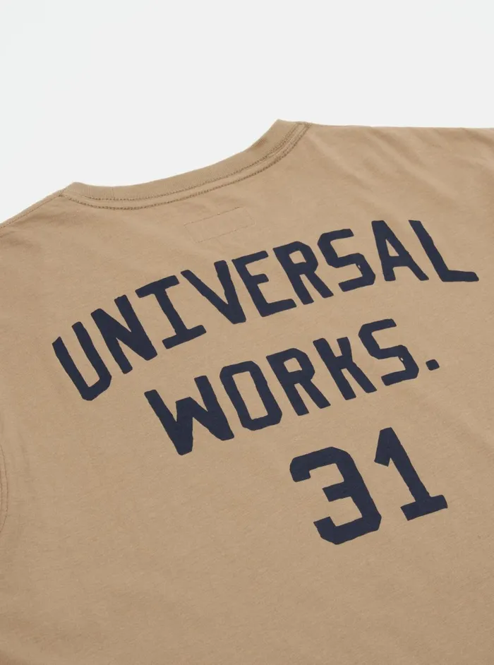 Print Tee In Sand Single Jersey UW31 Men Universal Works Tees