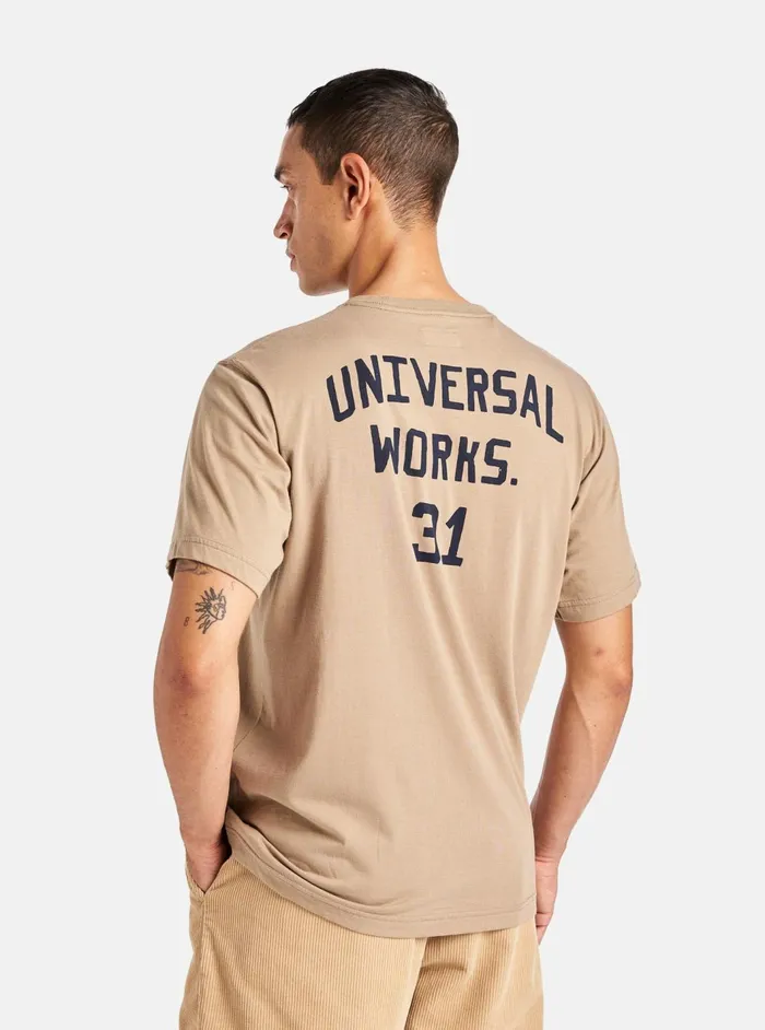 Print Tee In Sand Single Jersey UW31 Men Universal Works Tees