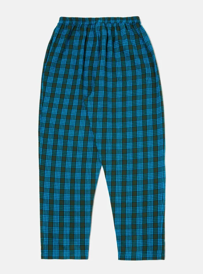 Pyjama Pant In Blue Brushed Check Men Universal Works Nightwear