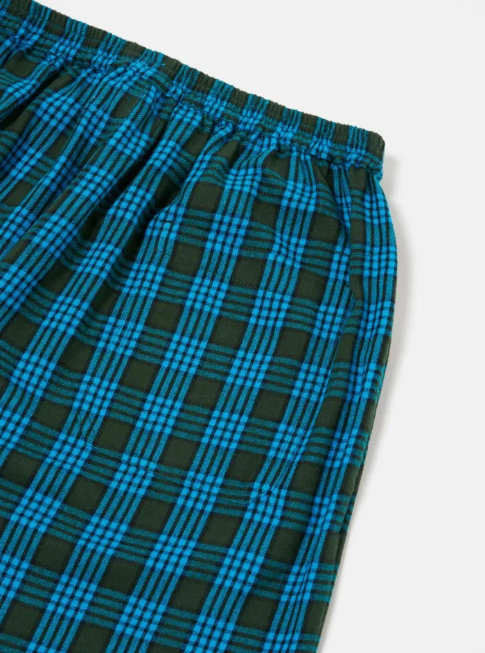 Pyjama Pant In Blue Brushed Check Men Universal Works Nightwear