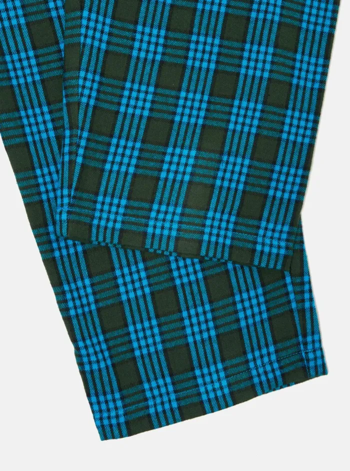 Pyjama Pant In Blue Brushed Check Men Universal Works Nightwear