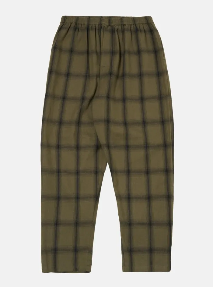 Pyjama Pant In Olive Shadow Check Men Universal Works Nightwear