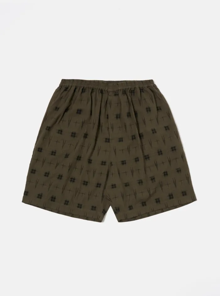 Pyjama Short In Olive Windows Check Men Universal Works Nightwear