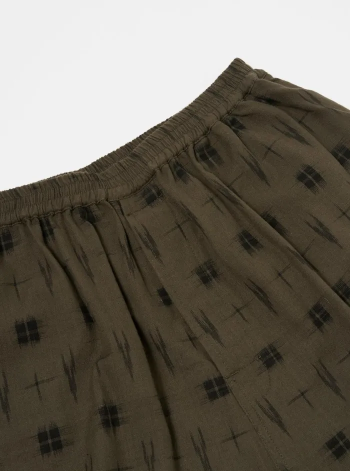 Pyjama Short In Olive Windows Check Men Universal Works Nightwear