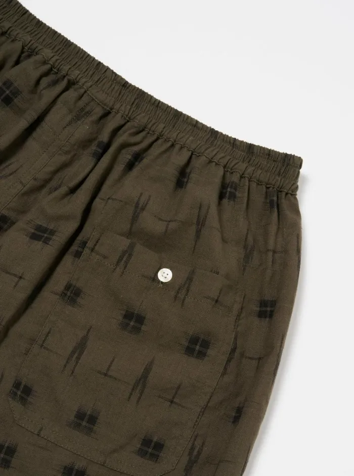 Pyjama Short In Olive Windows Check Men Universal Works Nightwear