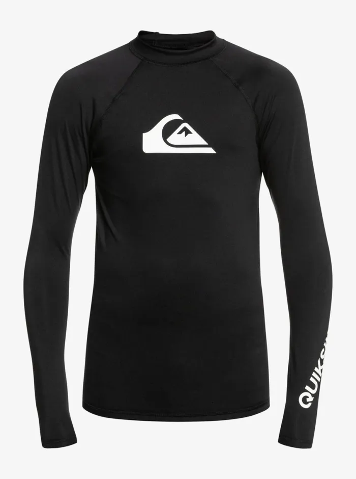 Quiksilver 816 All Time Long Sleeve UPF 50 Rashguard Black Boys Rashguards