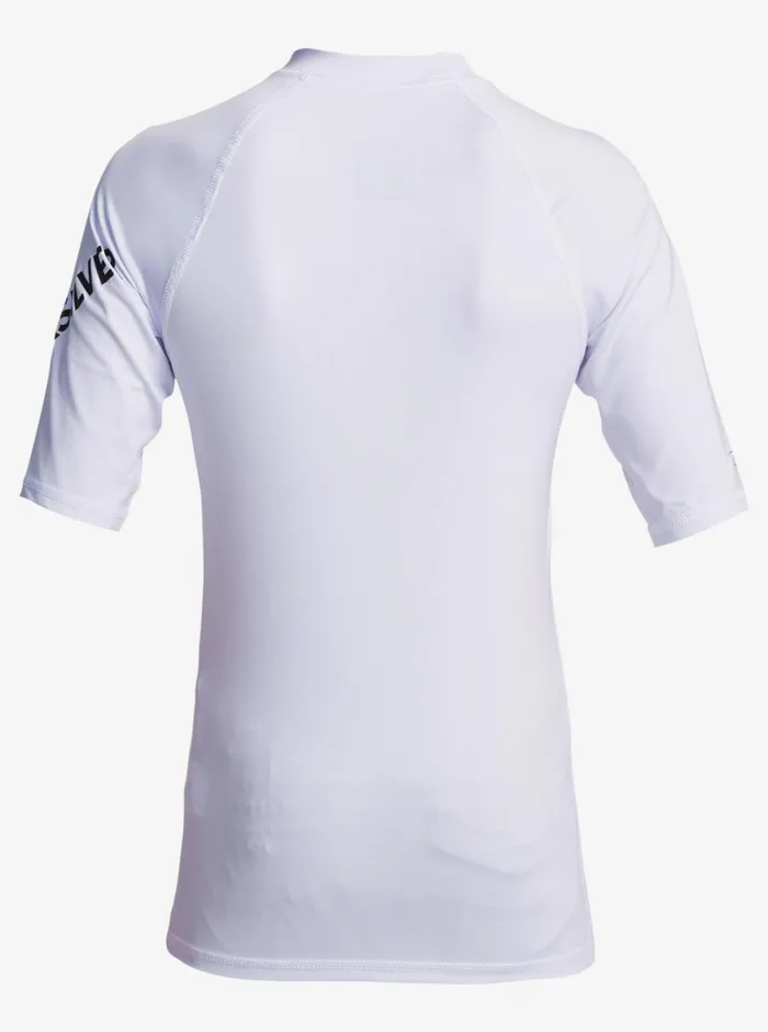 Quiksilver 816 All Time Short Sleeve UPF 50 Rashguard White Boys Rashguards