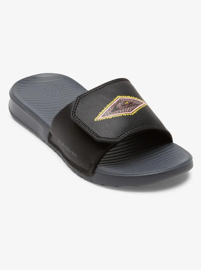 Quiksilver 816 Bright Coast Adjustable Slides Black 1 Boys Sandals