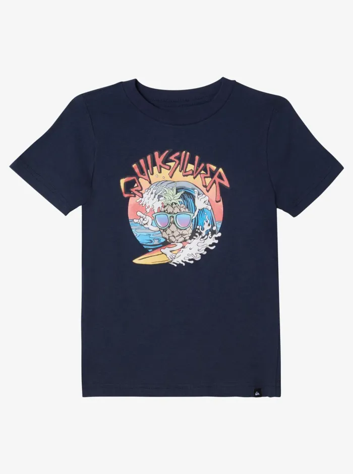 Quiksilver 816 Double Shakas TShirt Navy Blazer Boys Tees