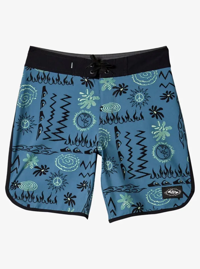 Quiksilver 816 Surfsilk Radical Scallop 16 Boardshorts Aegean Blue Boys Shorts Quiksilver 816 Surfsilk Radical Scallop 16 Boardshorts Aegean Blue Boys Shorts