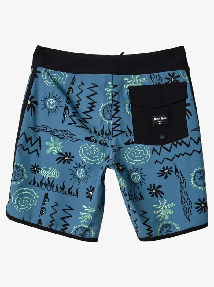 Quiksilver 816 Surfsilk Radical Scallop 16 Boardshorts Aegean Blue Boys Shorts Quiksilver 816 Surfsilk Radical Scallop 16 Boardshorts Aegean Blue Boys Shorts