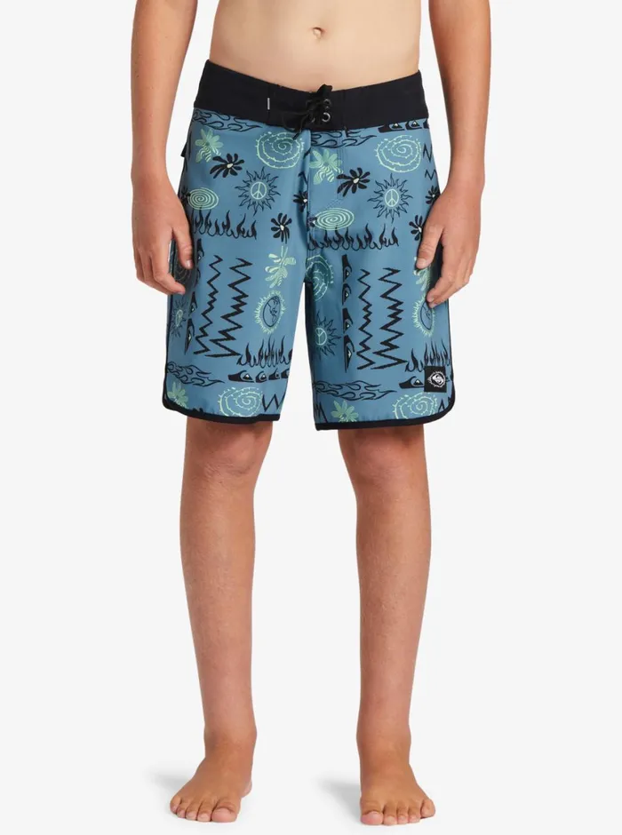 Quiksilver 816 Surfsilk Radical Scallop 16 Boardshorts Aegean Blue Boys Shorts Quiksilver 816 Surfsilk Radical Scallop 16 Boardshorts Aegean Blue Boys Shorts