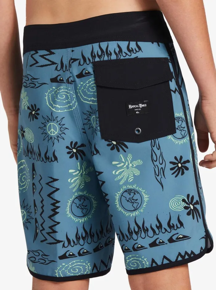 Quiksilver 816 Surfsilk Radical Scallop 16 Boardshorts Aegean Blue Boys Shorts Quiksilver 816 Surfsilk Radical Scallop 16 Boardshorts Aegean Blue Boys Shorts