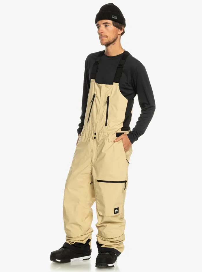 Quiksilver Altostratus Street Shell 2L GORETEX Snow Bib Pants Pale Khaki Mens Snow Pants