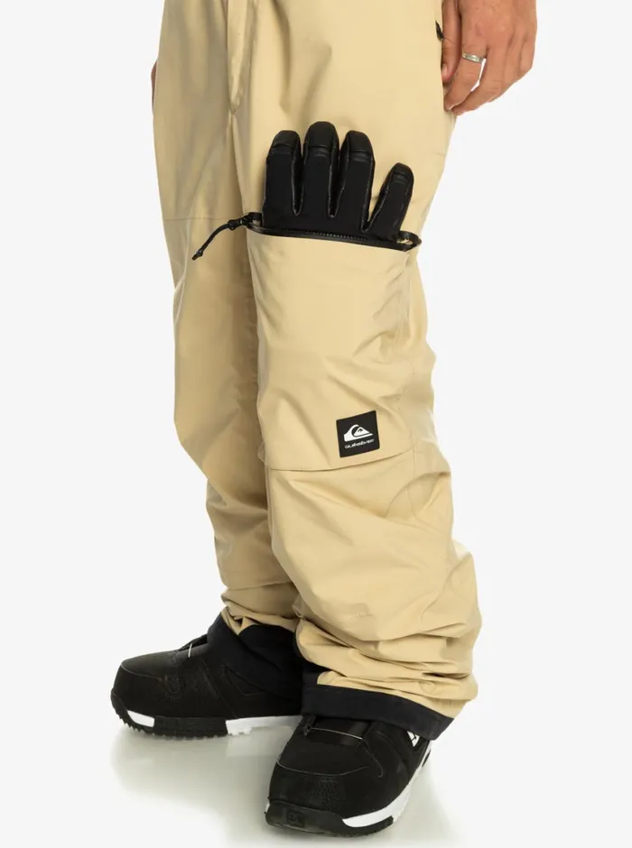 Quiksilver Altostratus Street Shell 2L GORETEX Snow Bib Pants Pale Khaki Mens Snow Pants