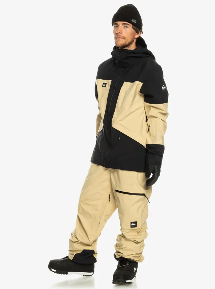 Quiksilver Altostratus Street Shell 2L GORETEX Snow Bib Pants Pale Khaki Mens Snow Pants