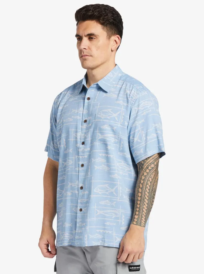 Quiksilver Bento Woven Shirt Bento Dusk Blue MensWaterman Shirts and Polos Quiksilver Bento Woven Shirt Bento Dusk Blue MensWaterman Shirts and Polos
