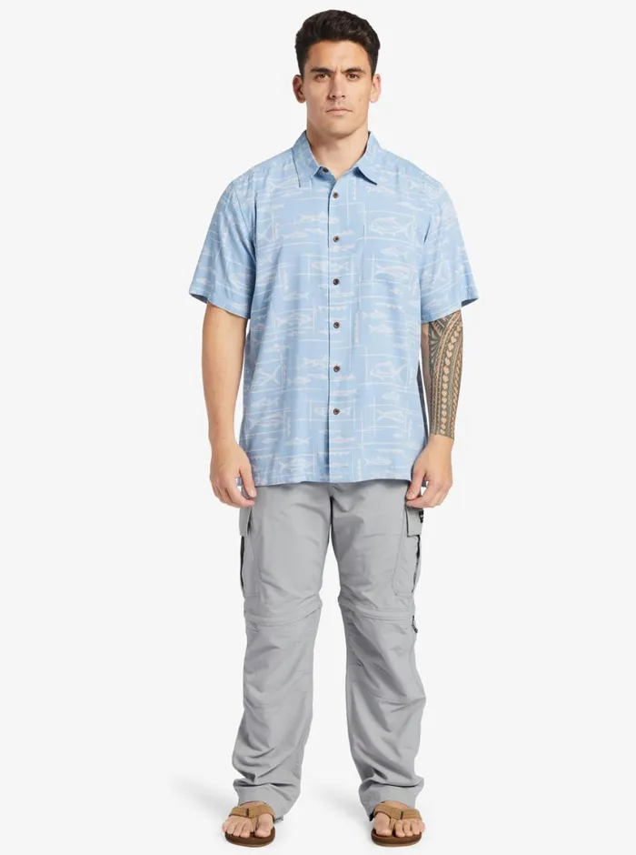 Quiksilver Bento Woven Shirt Bento Dusk Blue MensWaterman Shirts and Polos Quiksilver Bento Woven Shirt Bento Dusk Blue MensWaterman Shirts and Polos