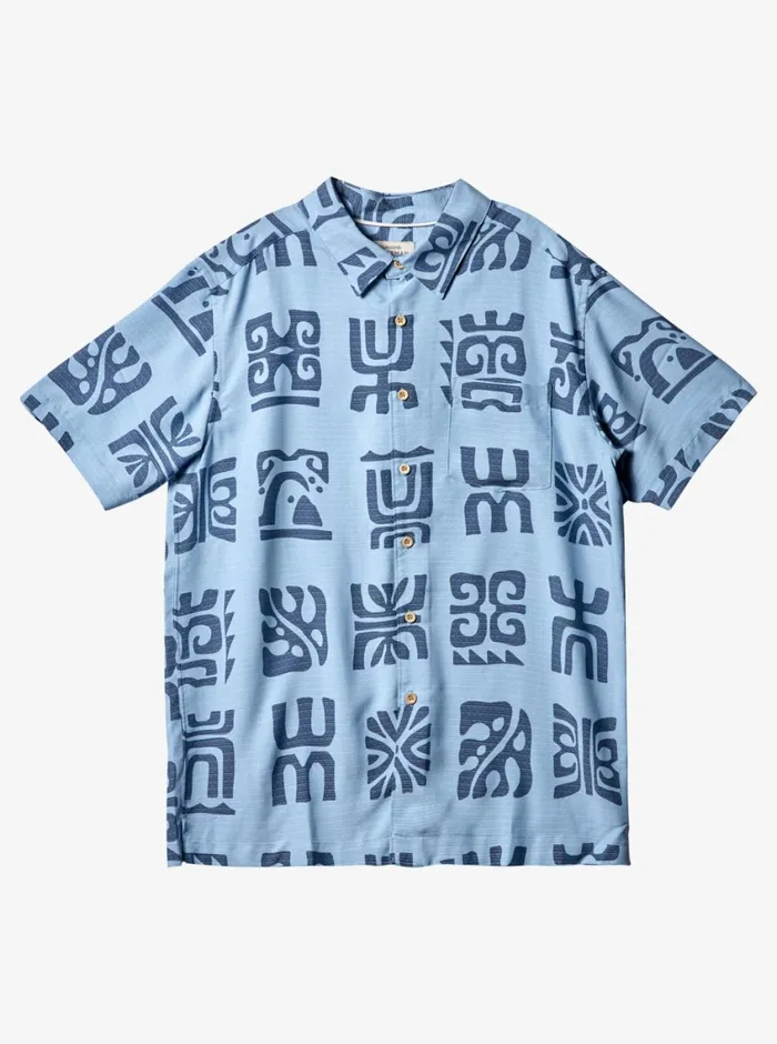 Quiksilver Channel Paddle Short Sleeve Shirt Dusk Blue Channel Paddle MensWaterman Shirts and Polos Quiksilver Channel Paddle Short Sleeve Shirt Dusk Blue Channel Paddle MensWaterman Shirts and Polos