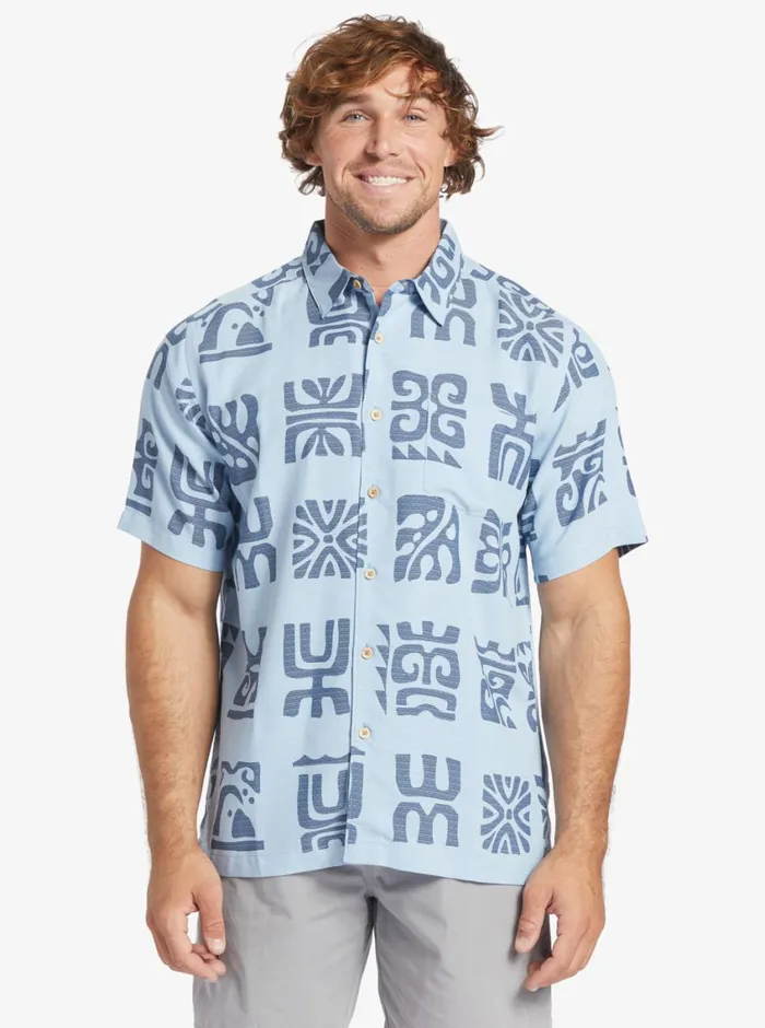 Quiksilver Channel Paddle Short Sleeve Shirt Dusk Blue Channel Paddle MensWaterman Shirts and Polos Quiksilver Channel Paddle Short Sleeve Shirt Dusk Blue Channel Paddle MensWaterman Shirts and Polos