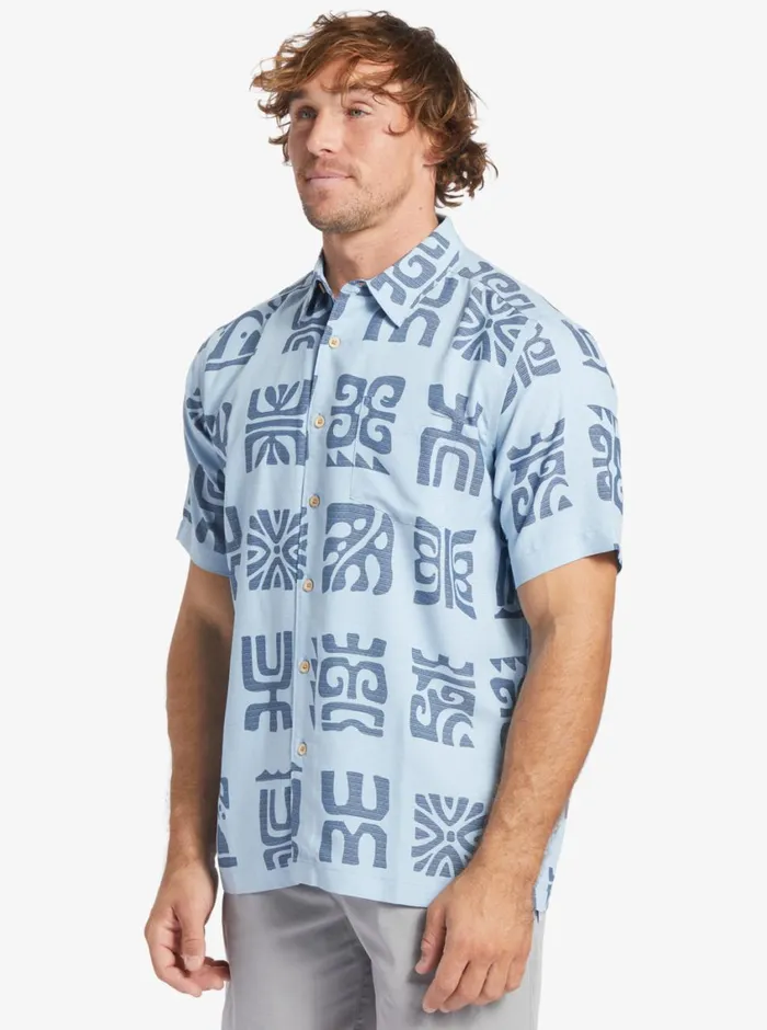 Quiksilver Channel Paddle Short Sleeve Shirt Dusk Blue Channel Paddle MensWaterman Shirts and Polos Quiksilver Channel Paddle Short Sleeve Shirt Dusk Blue Channel Paddle MensWaterman Shirts and Polos
