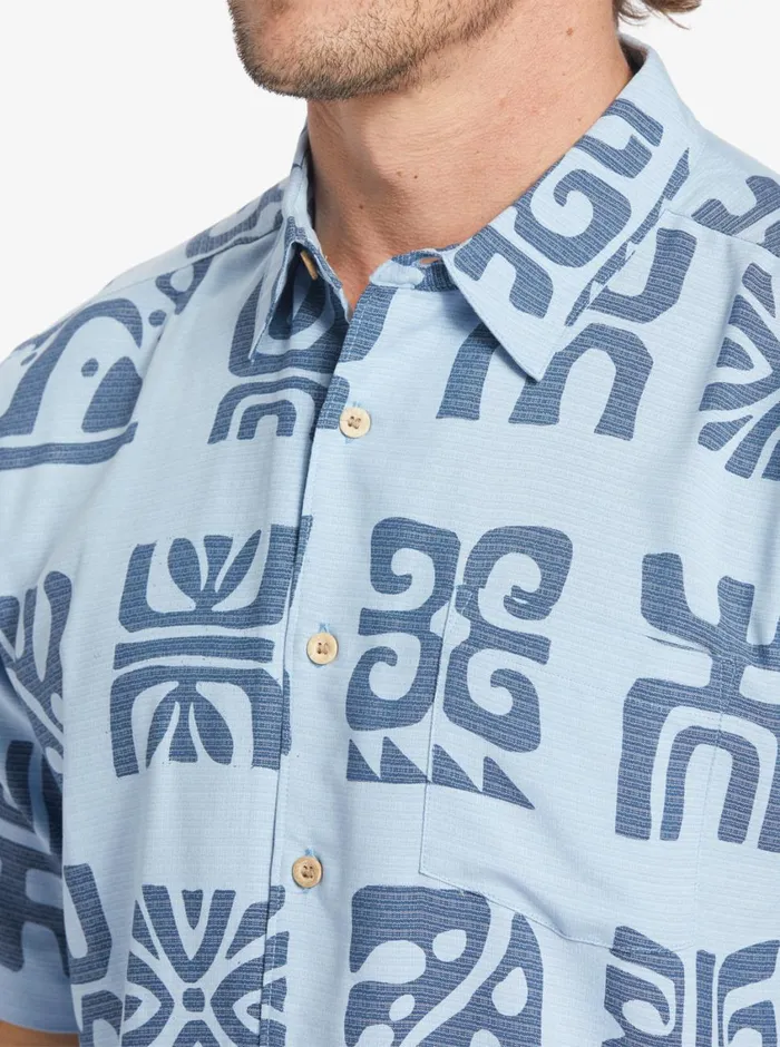 Quiksilver Channel Paddle Short Sleeve Shirt Dusk Blue Channel Paddle MensWaterman Shirts and Polos Quiksilver Channel Paddle Short Sleeve Shirt Dusk Blue Channel Paddle MensWaterman Shirts and Polos