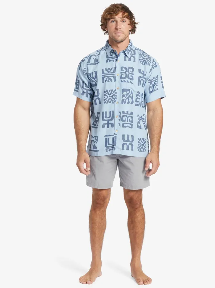 Quiksilver Channel Paddle Short Sleeve Shirt Dusk Blue Channel Paddle MensWaterman Shirts and Polos Quiksilver Channel Paddle Short Sleeve Shirt Dusk Blue Channel Paddle MensWaterman Shirts and Polos