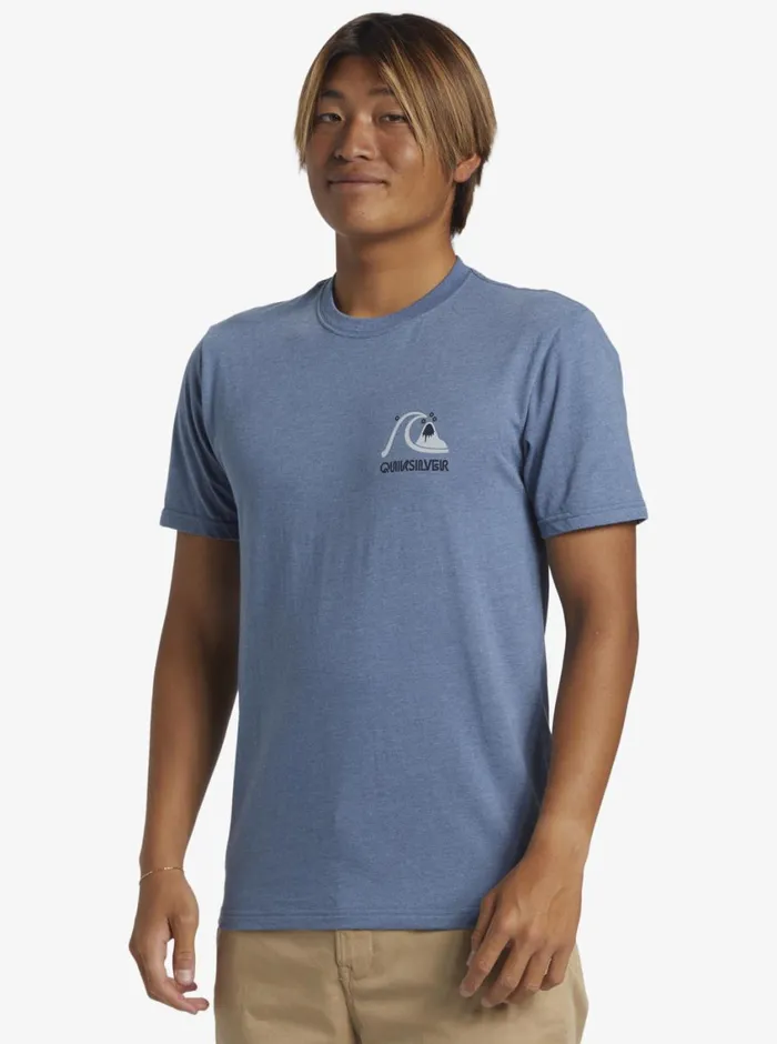Quiksilver Circle Back TShirt Bering Sea Heather Mens Tees Quiksilver Circle Back TShirt Bering Sea Heather Mens Tees